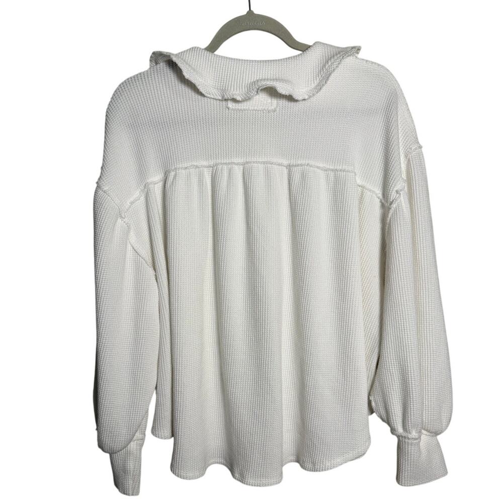 Free People We the Free Queen of Hearts Thermal Henley Women’s Sz. XS - Picture 4 of 5